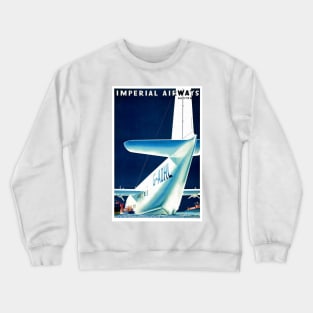 IMPERIAL AIRWAYS British Sea Plane Advertisement Vintage Airline Crewneck Sweatshirt